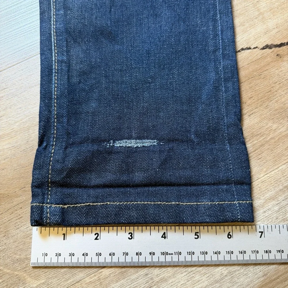 UNIQLO Selvedge Jeans Men 29x29 Blue Slim Fit Straight Leg Patchwork Unique Dark